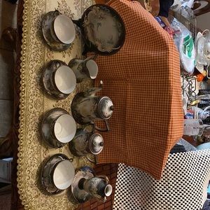 Vintage 14 pc tea set RS Hand-Painted Dragon, Made in Japan, Eggshell Porcelain